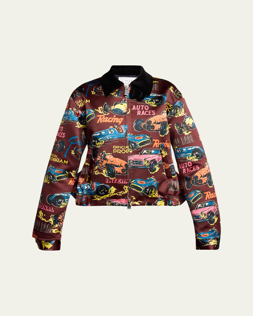 Car Print Collared Jacket